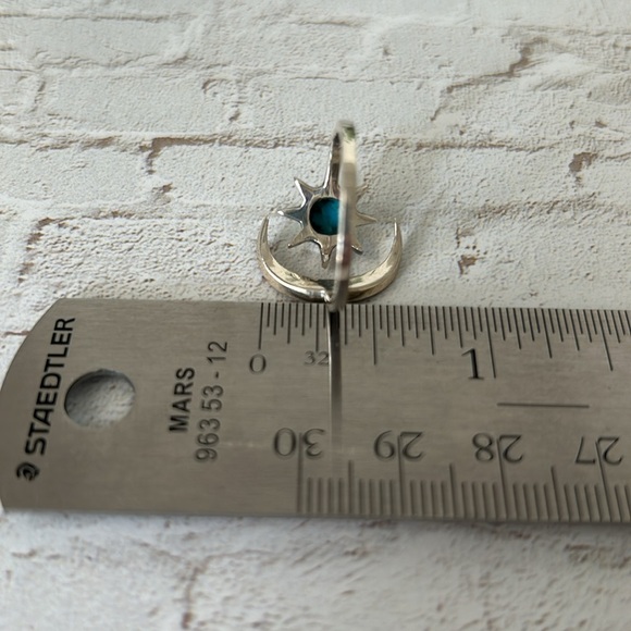 Sterling Silver Turquoise Sun and Moon Ring NWOT - Picture 15 of 16